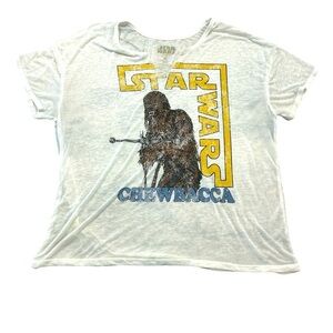 STAR WARS CHEWBACCA T-SHIRT SHORT SLEEVED THIN COTTON MATERIAL WOMEN'S SIZE XL